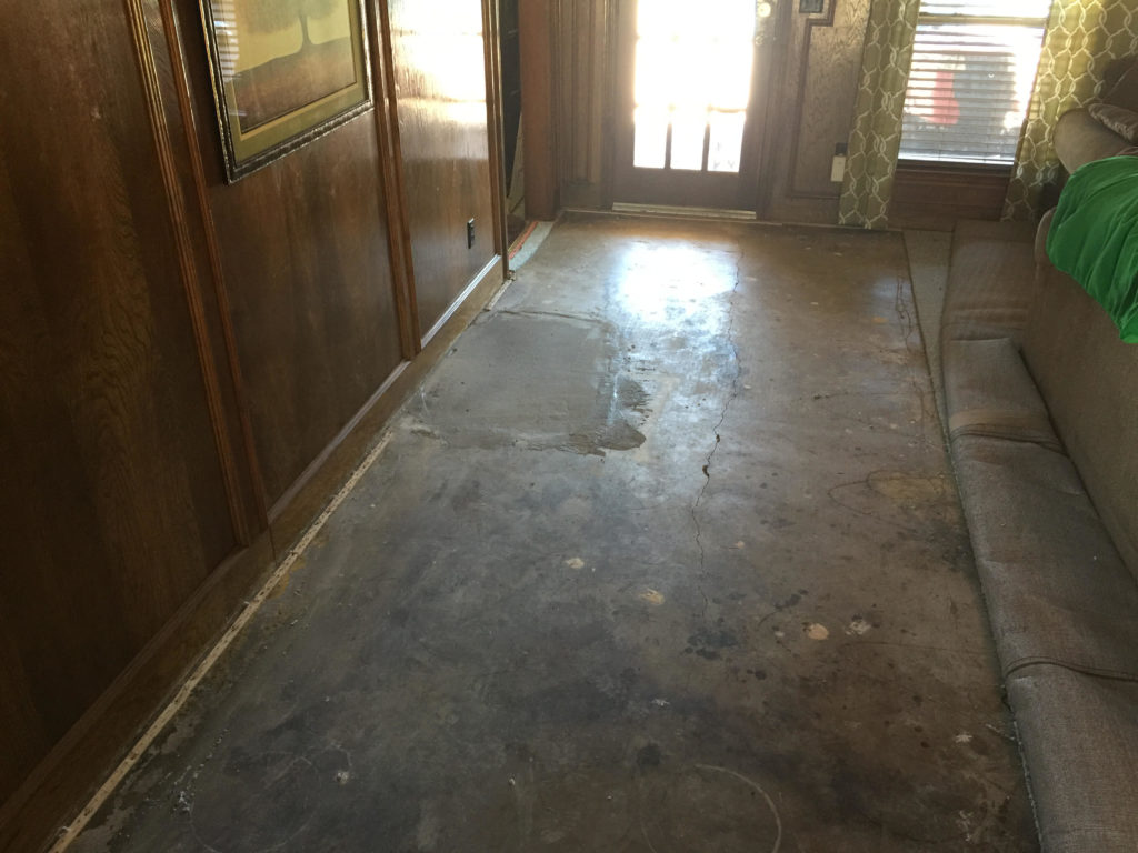 slab leak found in concrete floor